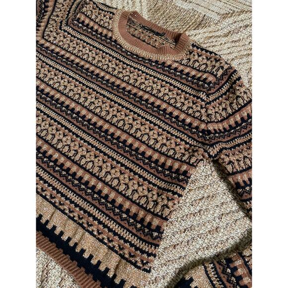 Jiffunny & Do Lurex Thread Crewneck Crop Sweater SZ 6 - Picture 2 of 7